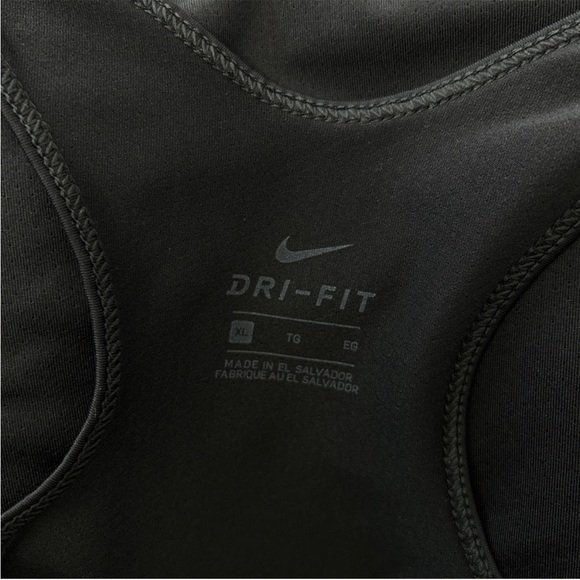 NIKE Black White Swish Logo Tank Top Size XL Activewear Workout Fitness Running - Picture 4 of 5